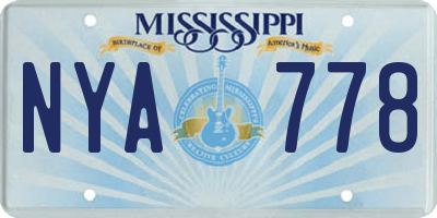 MS license plate NYA778
