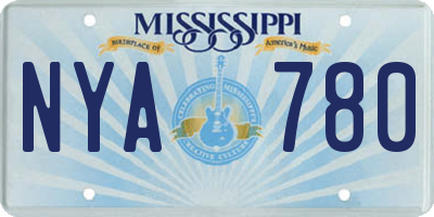 MS license plate NYA780