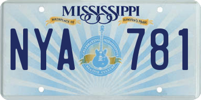 MS license plate NYA781
