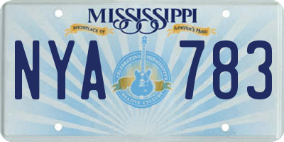 MS license plate NYA783