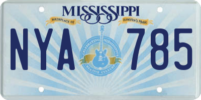 MS license plate NYA785