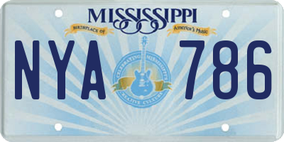 MS license plate NYA786