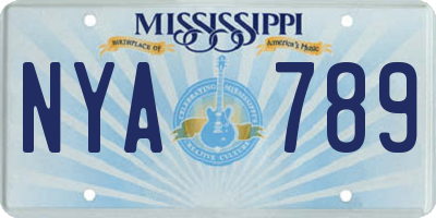 MS license plate NYA789