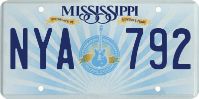 MS license plate NYA792