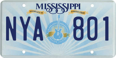 MS license plate NYA801