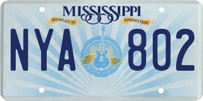 MS license plate NYA802