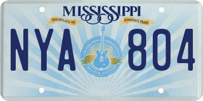 MS license plate NYA804