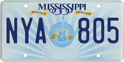 MS license plate NYA805