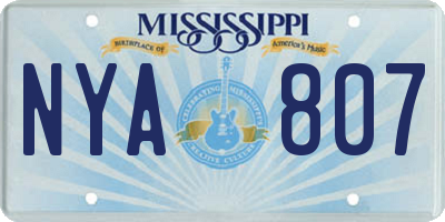 MS license plate NYA807