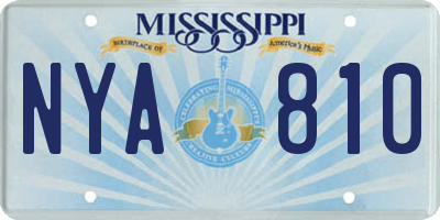 MS license plate NYA810