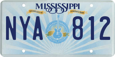 MS license plate NYA812
