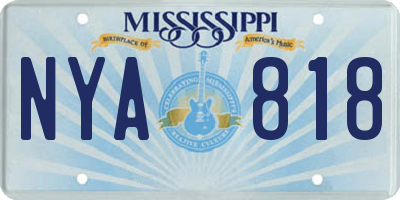 MS license plate NYA818