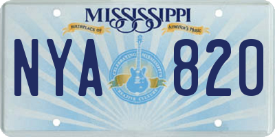 MS license plate NYA820