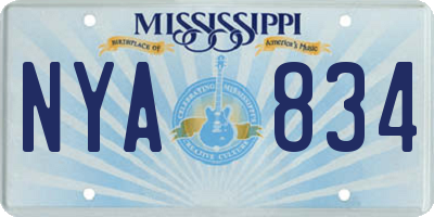 MS license plate NYA834