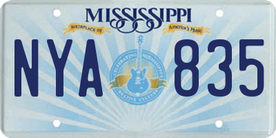 MS license plate NYA835