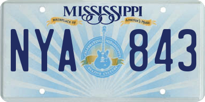 MS license plate NYA843