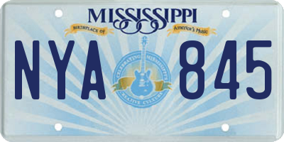 MS license plate NYA845