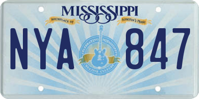 MS license plate NYA847