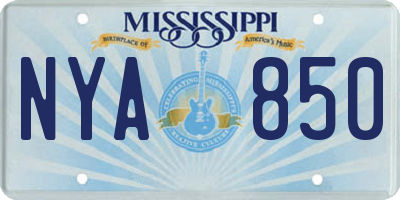 MS license plate NYA850