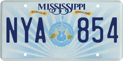 MS license plate NYA854