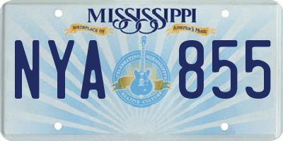 MS license plate NYA855