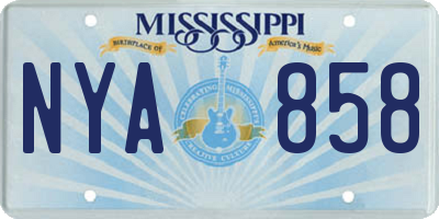MS license plate NYA858