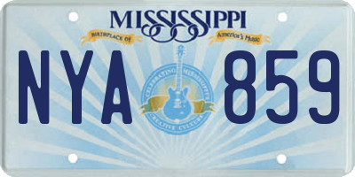 MS license plate NYA859