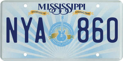 MS license plate NYA860