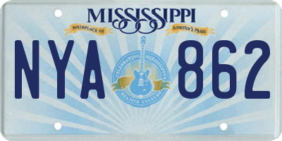MS license plate NYA862