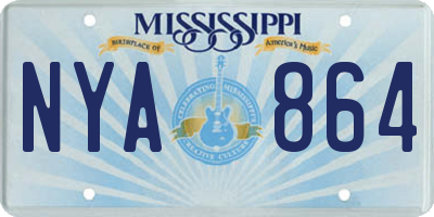 MS license plate NYA864