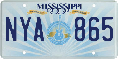 MS license plate NYA865