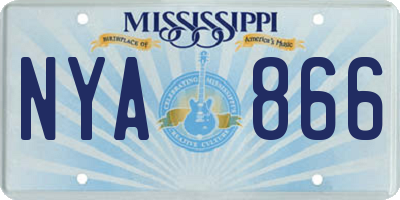 MS license plate NYA866