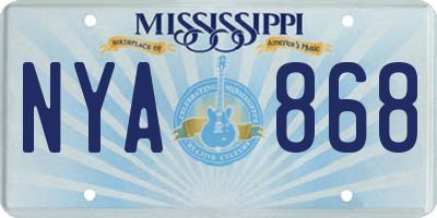 MS license plate NYA868