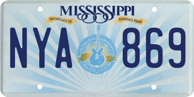MS license plate NYA869