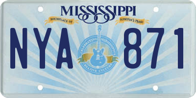 MS license plate NYA871