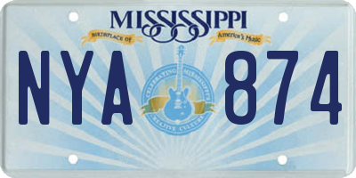 MS license plate NYA874