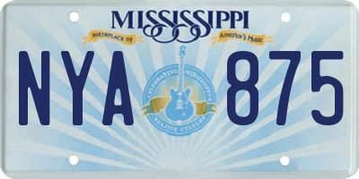 MS license plate NYA875