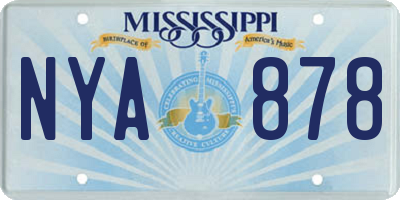 MS license plate NYA878