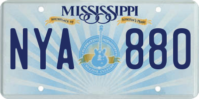 MS license plate NYA880