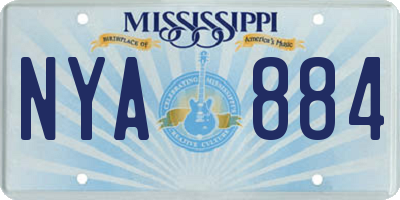 MS license plate NYA884