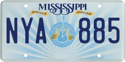 MS license plate NYA885