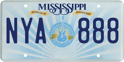 MS license plate NYA888