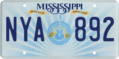 MS license plate NYA892