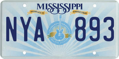 MS license plate NYA893