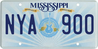 MS license plate NYA900