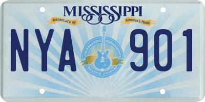 MS license plate NYA901