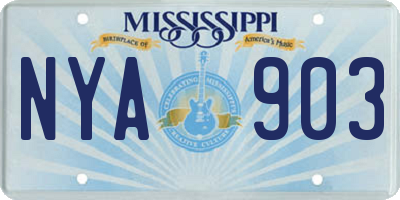 MS license plate NYA903