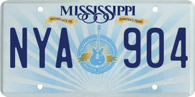 MS license plate NYA904