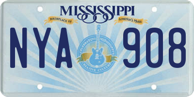MS license plate NYA908