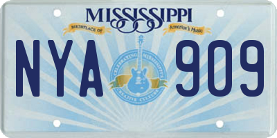 MS license plate NYA909